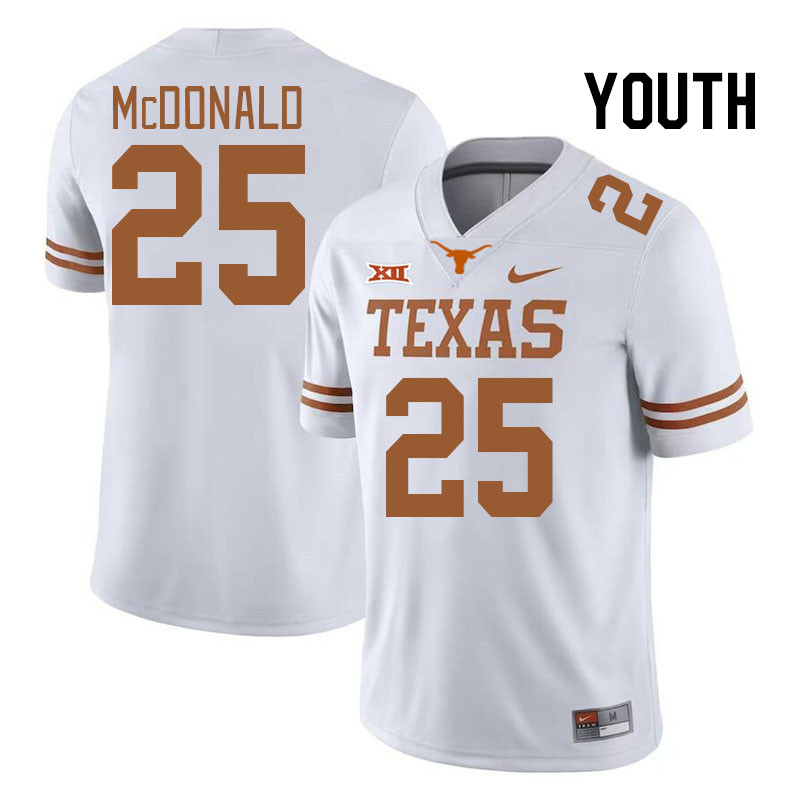 Youth #25 Jelani McDonald Texas Longhorns College Football Jerseys Stitched Sale-Black